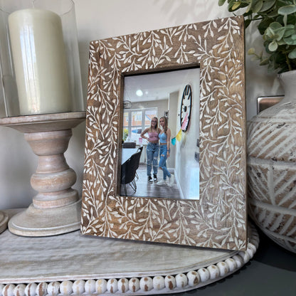 Arborea leaf etched photo frame