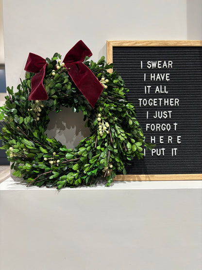 Mistletoe Wreath With Bow