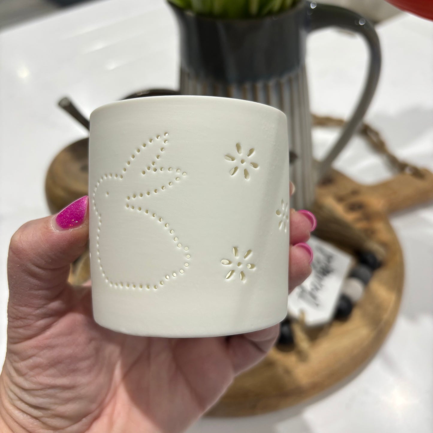 Rabbit cut out tealight holder