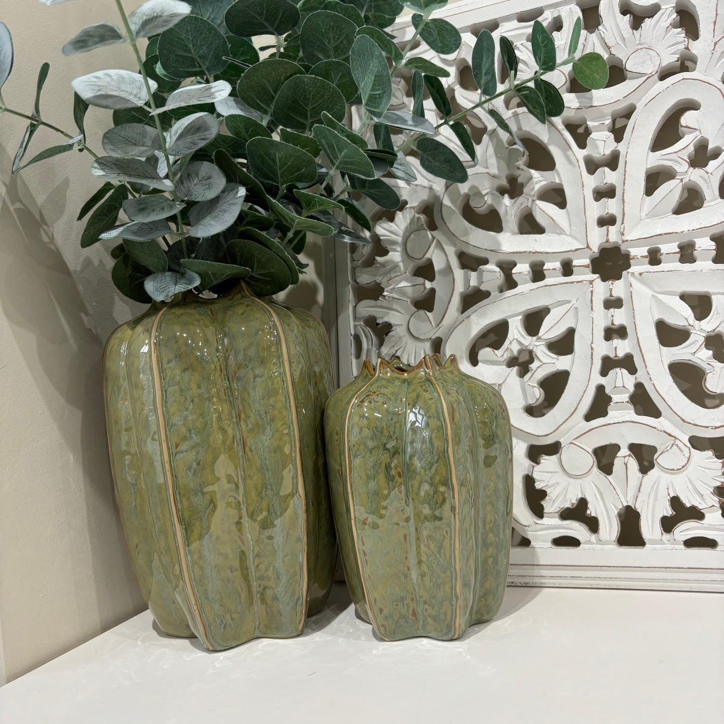 Green Seeded Pod Vases - 2 sizes