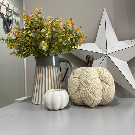 White Pumpkin Tealight Holder