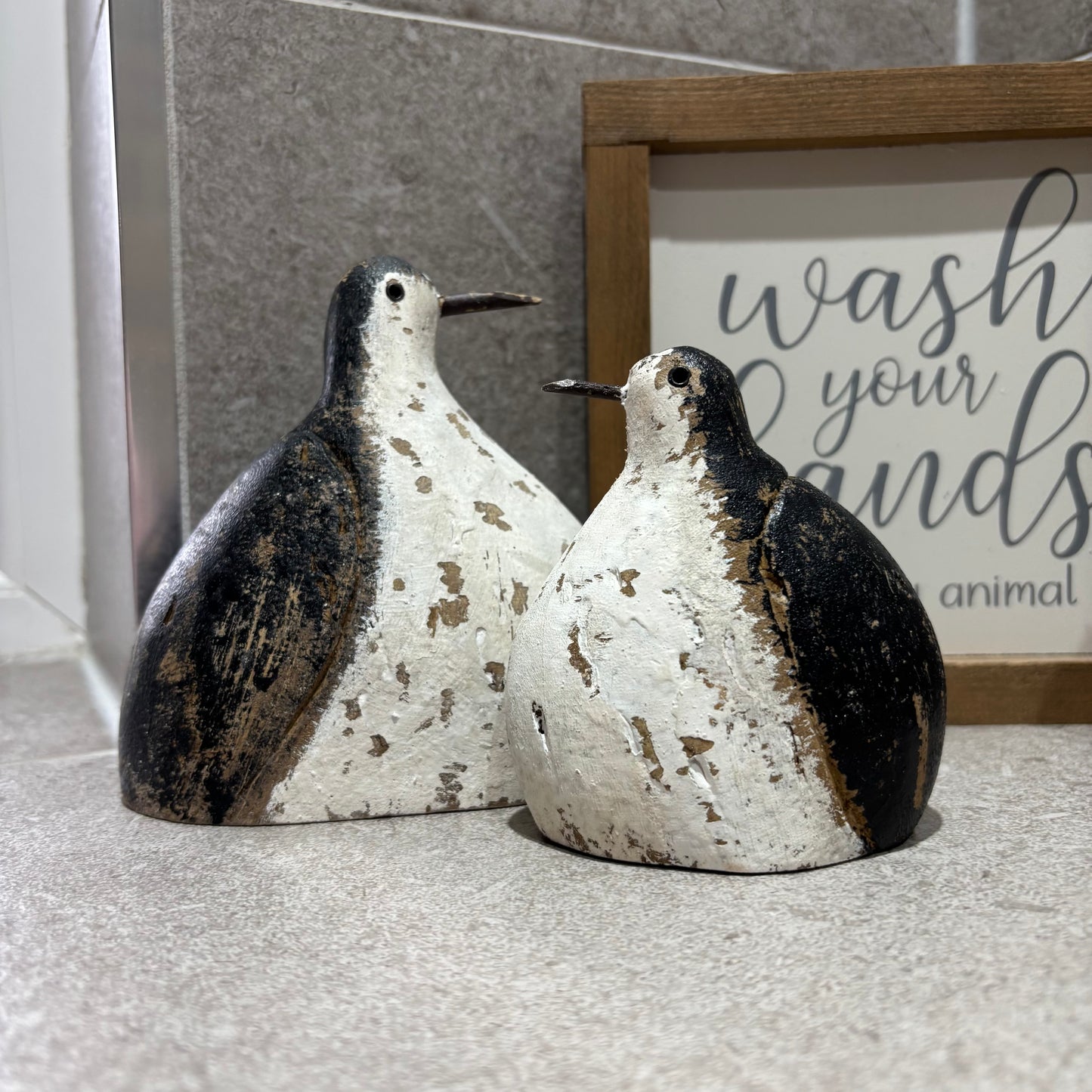 Rustic Wooden Stout Bird Ornament | Decorative Wooden Shelf Décor (Available in 2 Sizes)