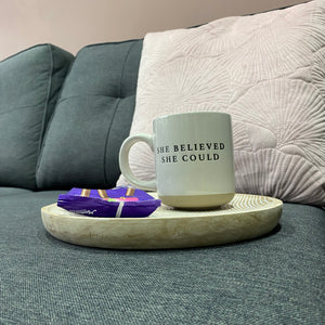 She Believed She Could- Cream Glazed Ceramic Mug
