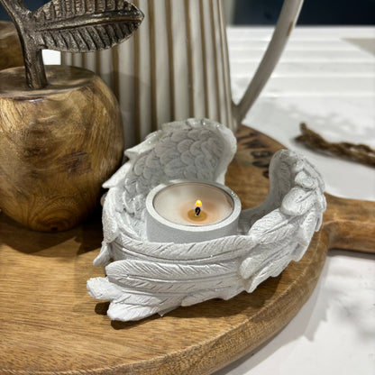 Angel Wings Glitter Tealight Candle Holder
