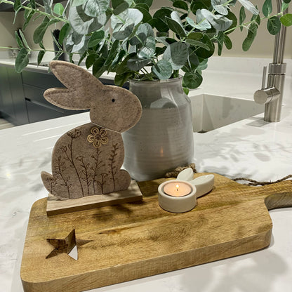 Porcelain Rabbit T Light Holder