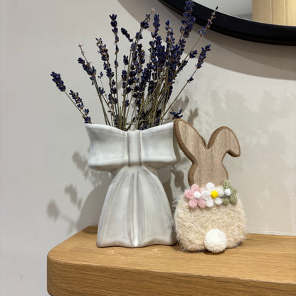 White Ceramic Bow Vase - 2 sizes