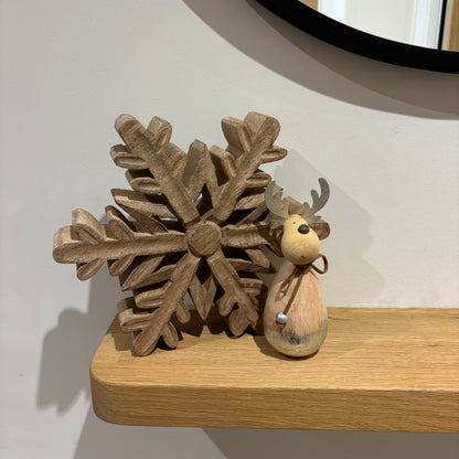 Wooden reindeer with silver antlers - Webster