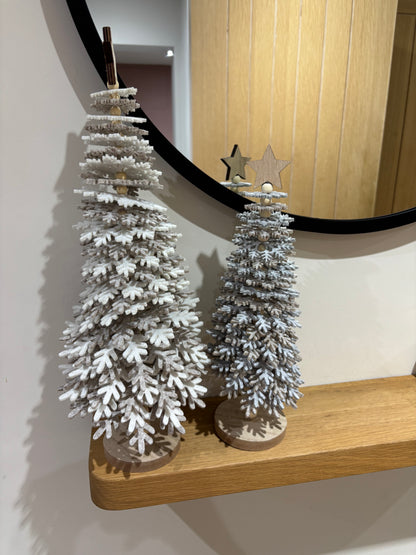 Beige & White Snowflake Christmas Tree - 2 sizes - note colour differences