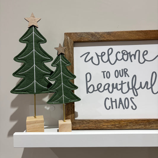 Dark Green felt Christmas Tree - 2 sizes