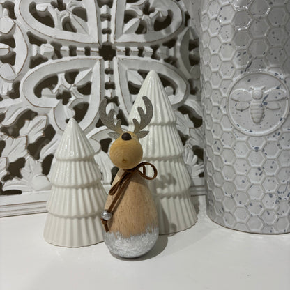 Wooden reindeer with silver antlers - Webster