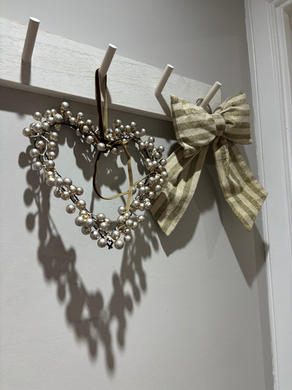 Fabric Bow Hanging Christmas Decoration 27cm