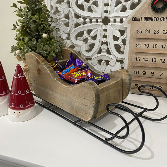 Chunky Wooden Sleigh 32cm