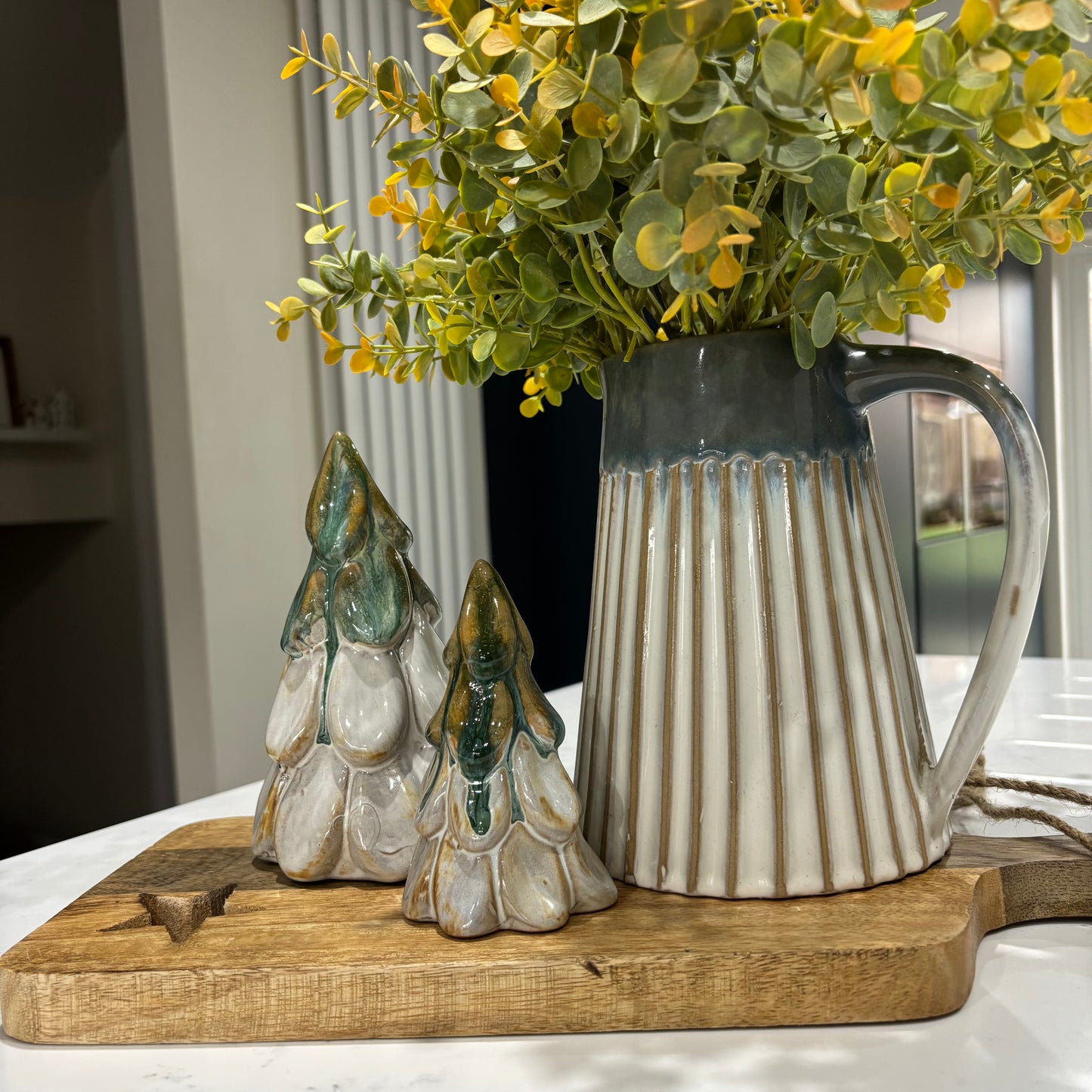 Green Ombré Ceramic Christmas Tree - set of two