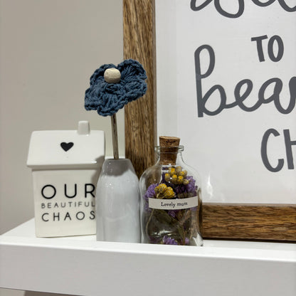 Lovely mum, dried flowers in a bottle