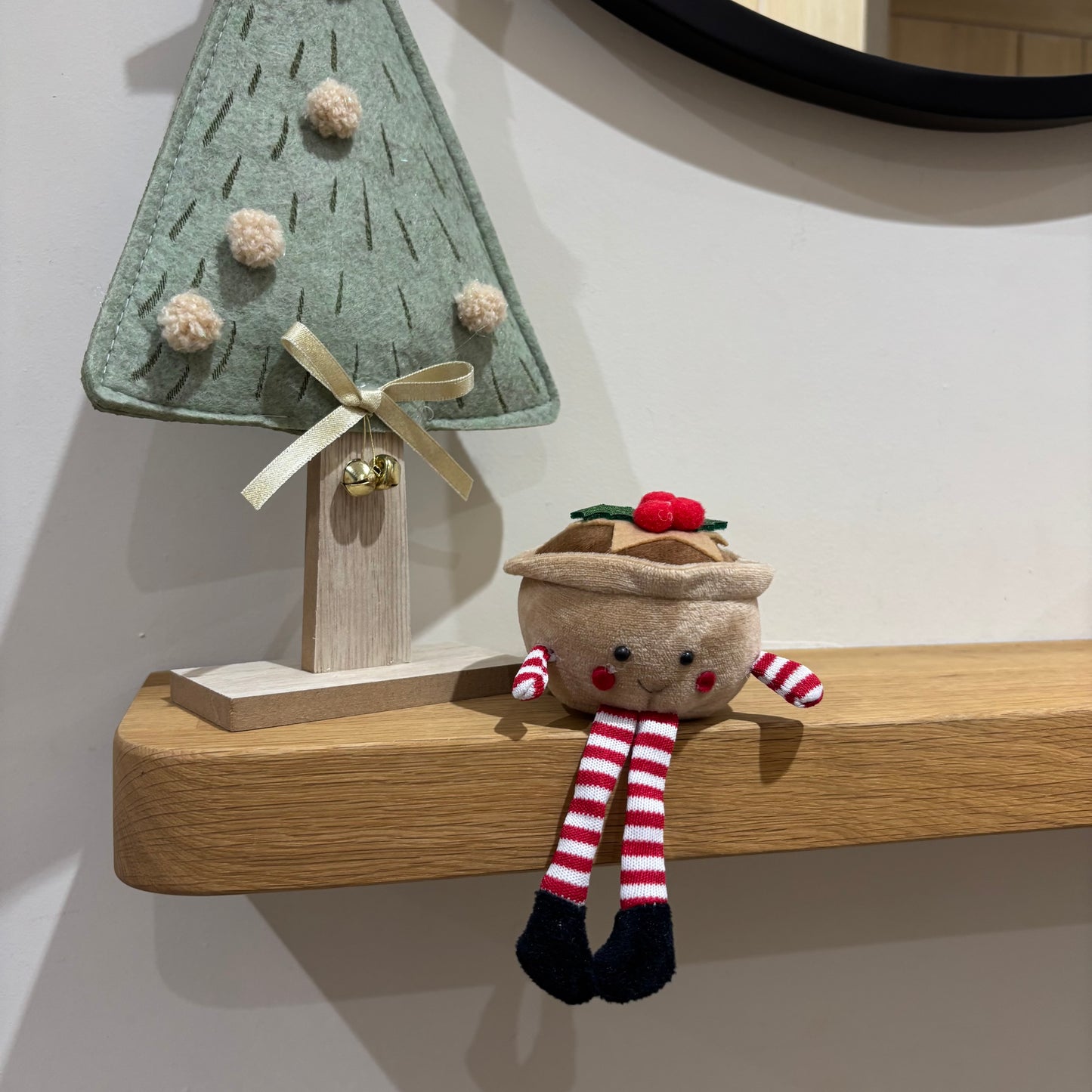 Fabric Mince Pie  Shelf Sitter - Jingle