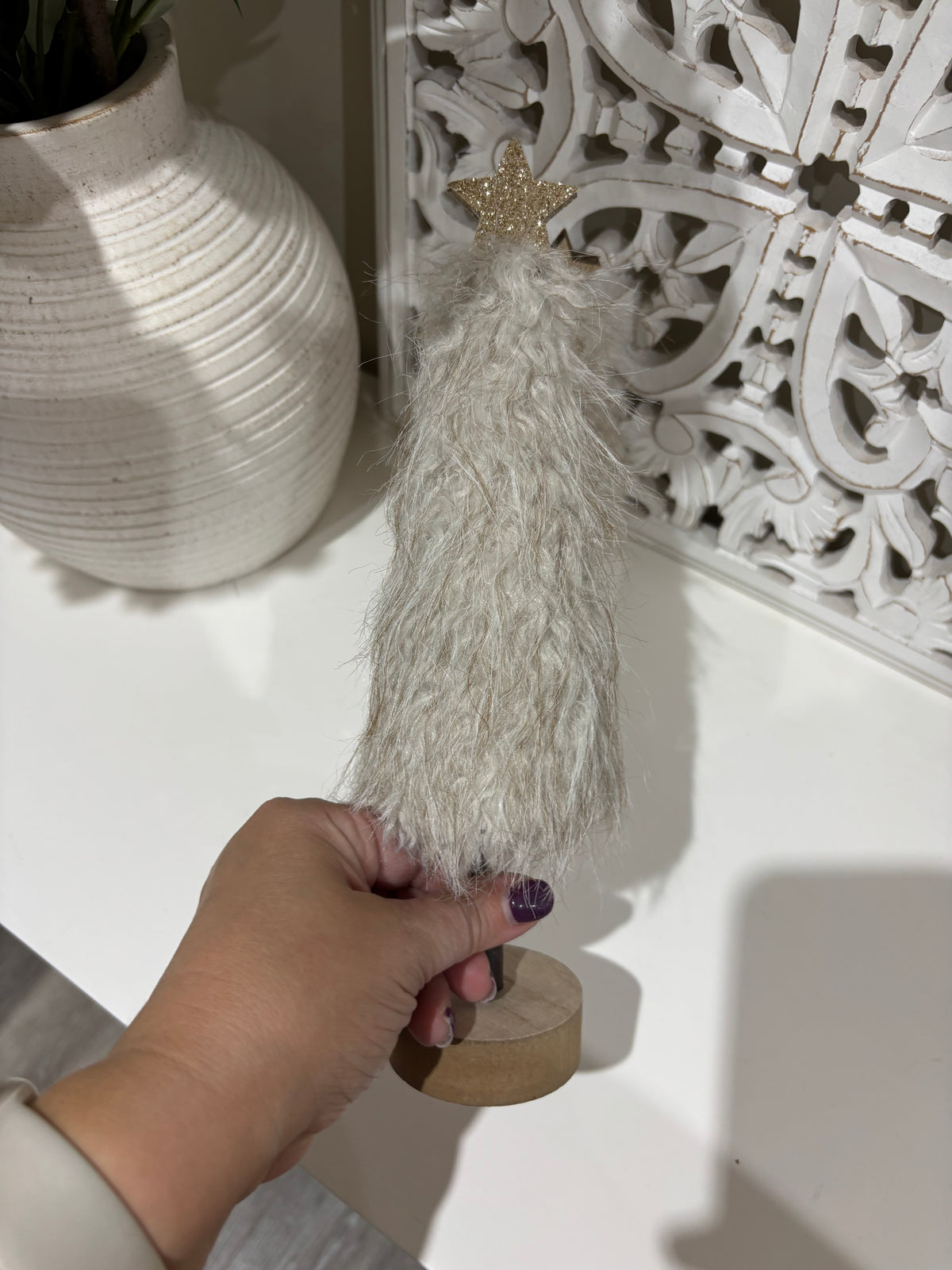 Fluffy Tree on Wood Base - 2 sizes
