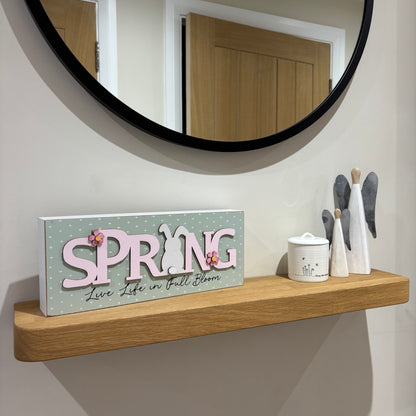 Live Life in Full Bloom Bunny Spring Box Sign
