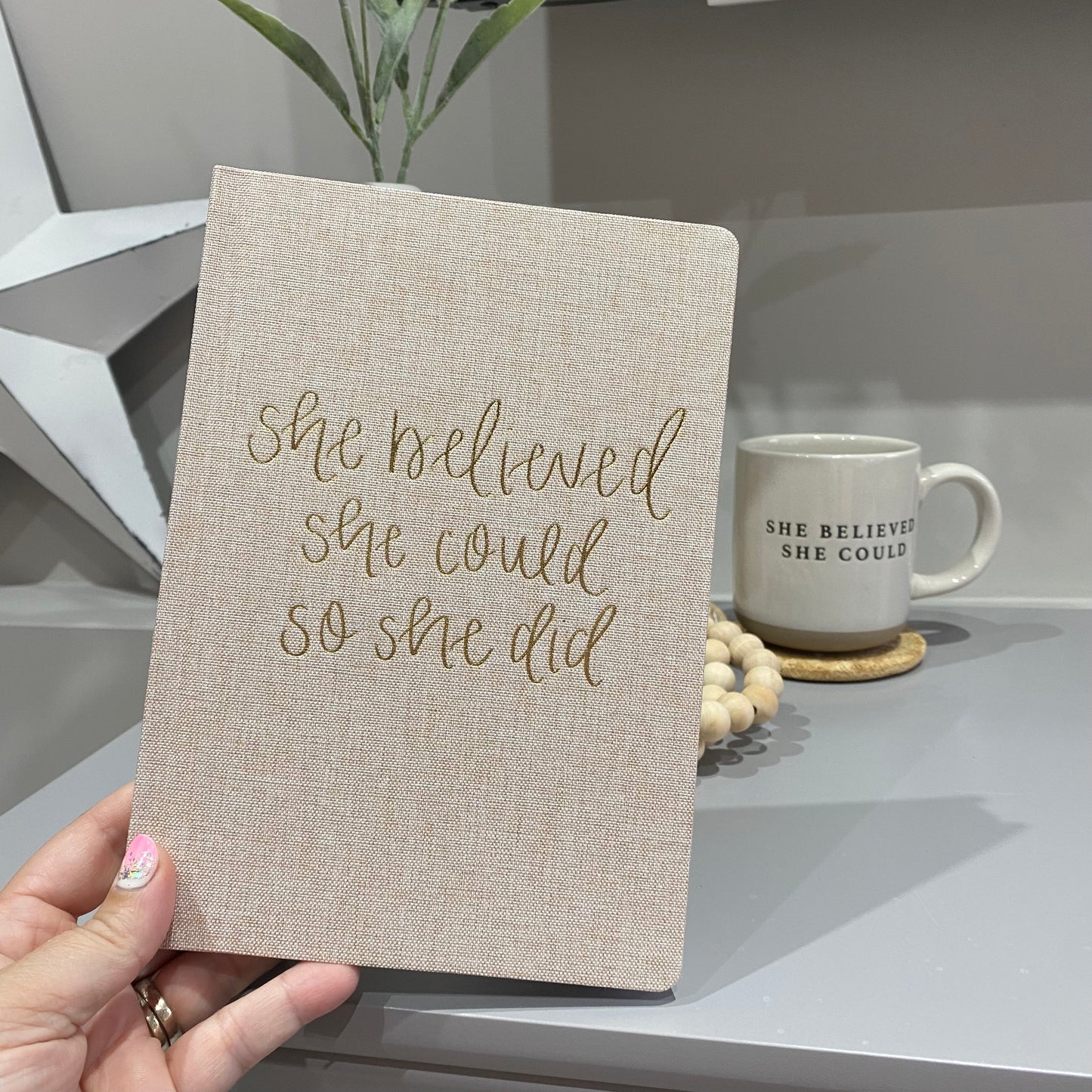 She Believed She Could Fabric Journal