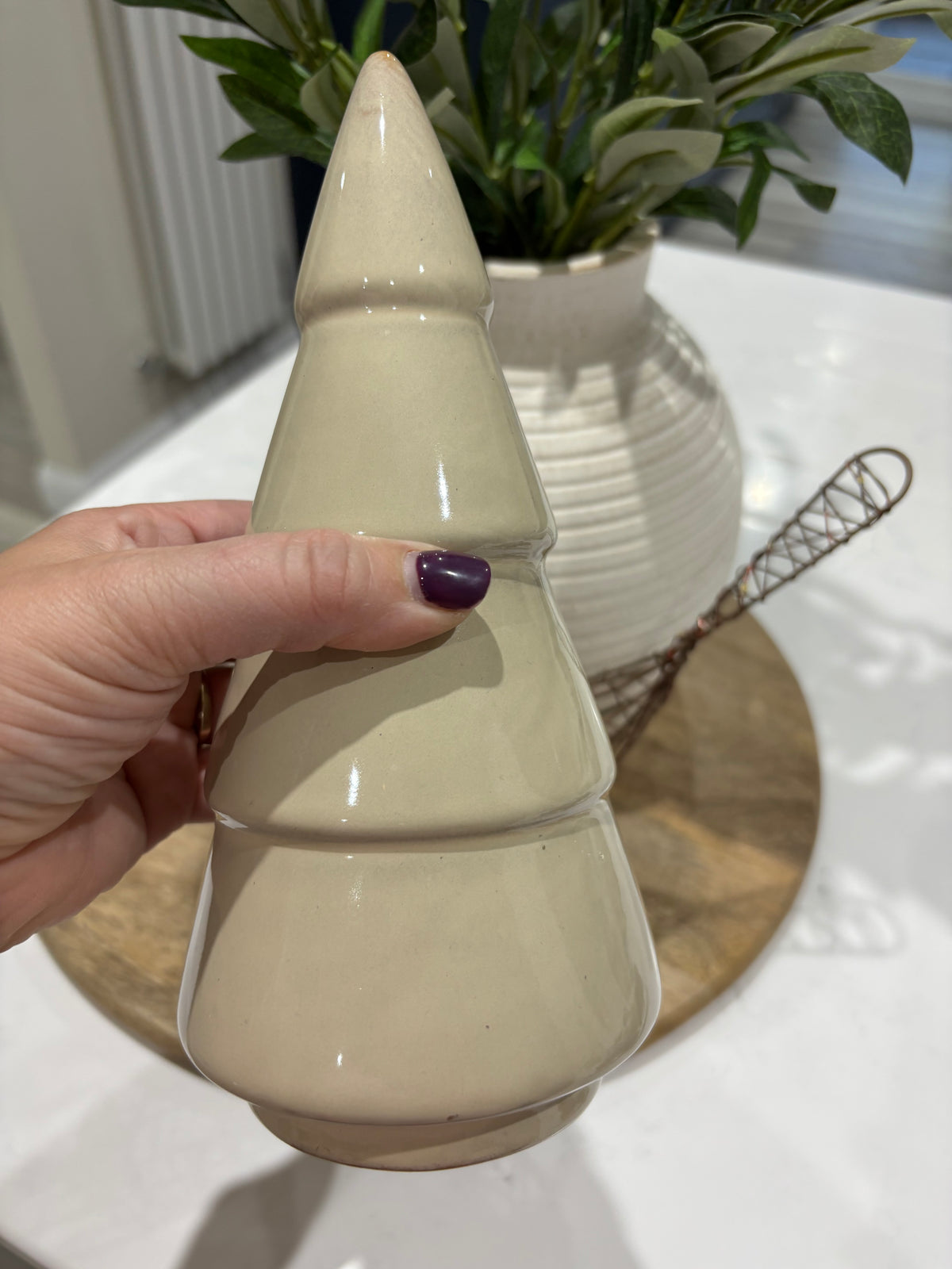 Natural Glazed Ceramic Christmas Tree Decoration
