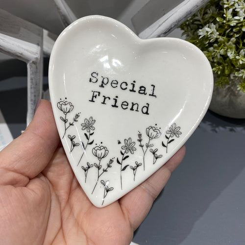 Special Friend Trinket Dish with Floral Design