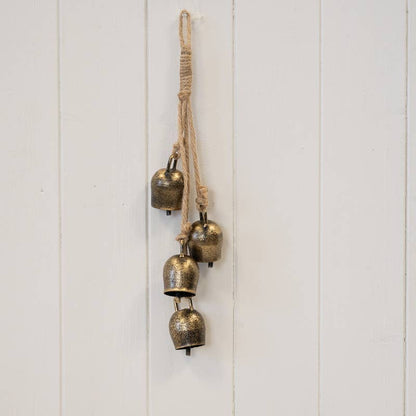 Metal Gold 4 Small Cowbell Hanging Garland