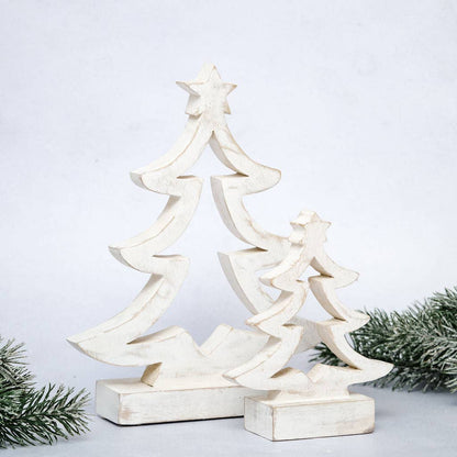 Whitewashed Freestanding Christmas Decoration - 2 sizes