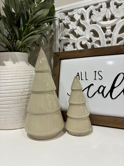 Natural Glazed Ceramic Christmas Tree Decoration