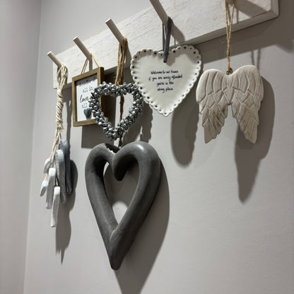 Scallop Heart Hanging Sign – Welcome to our home