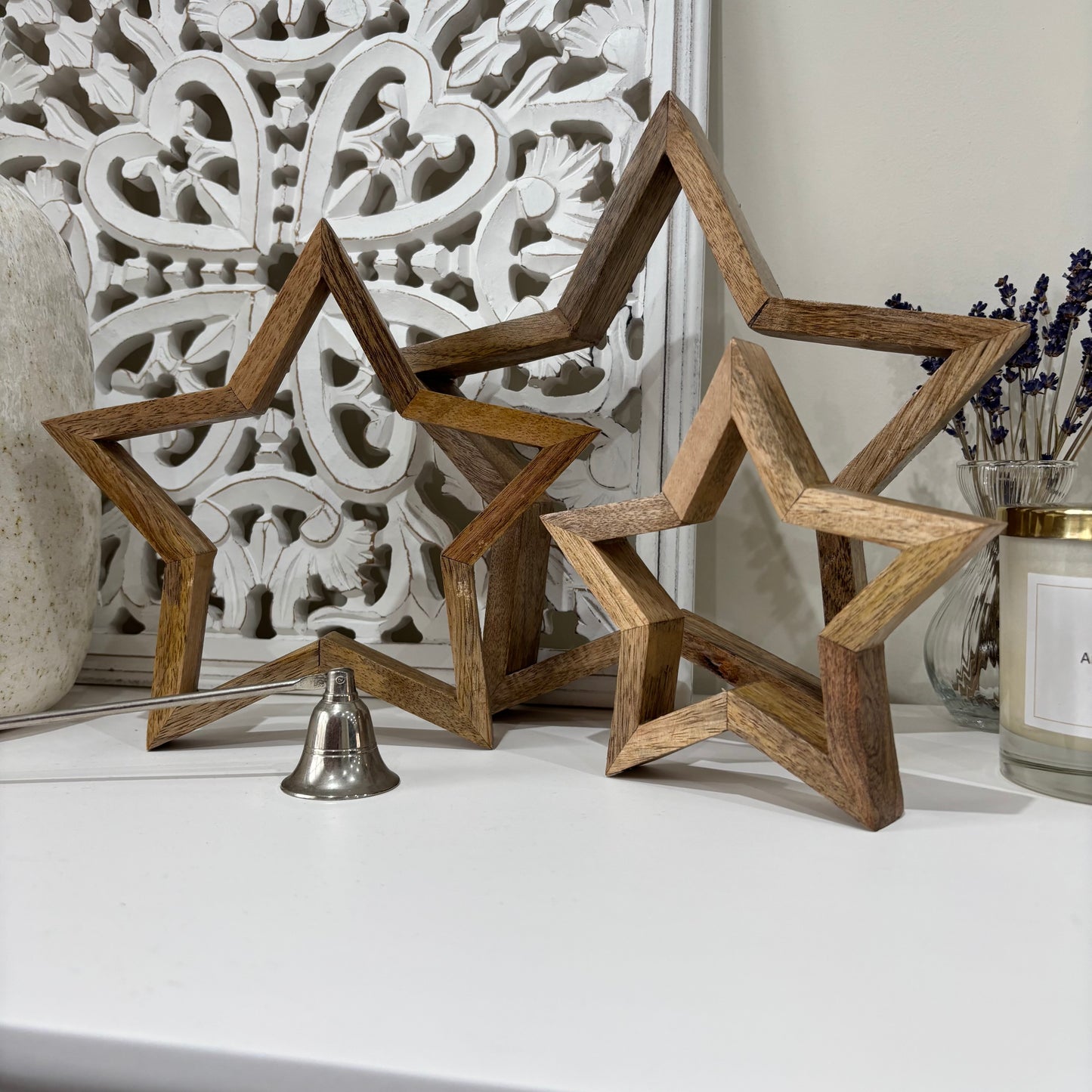 Mango Wood Open Star Set – Set of