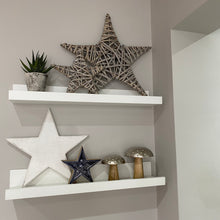 Load image into Gallery viewer, Rustic mango wood and grey enamel star