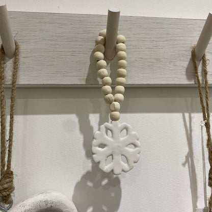 Hanging Snowflake with Bead Hanger