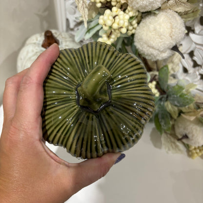 Green Glazed Pumpkin