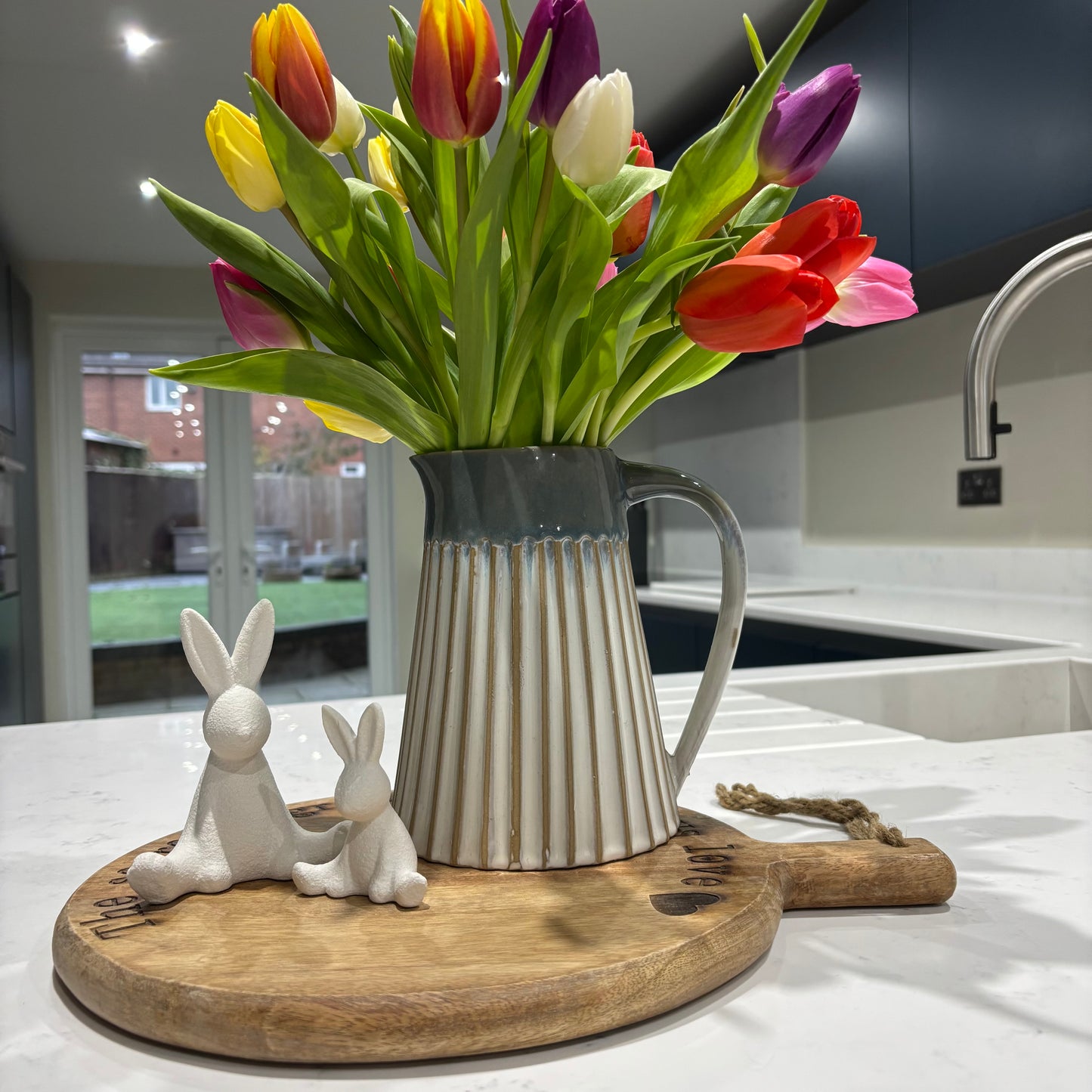 White Ceramic Sitting Bunnies - 2 sizes