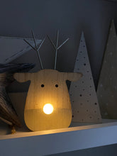 Load image into Gallery viewer, Wooden and silver light up nose reindeer