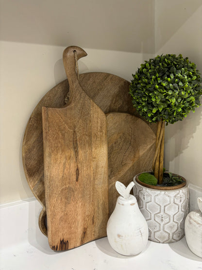 Ezra Slim Wooden Serving Platter | Mango Wood Serving Board with Handle