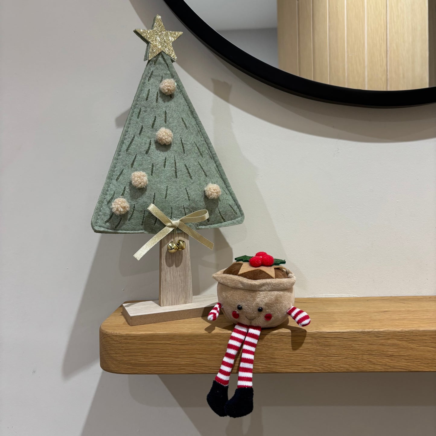 Fabric Mince Pie  Shelf Sitter - Jingle