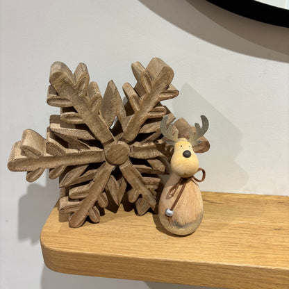 Wooden reindeer with silver antlers - Webster