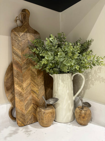 Colmar Long Wooden Serving Platter | Chevron Mango Wood Serving Board