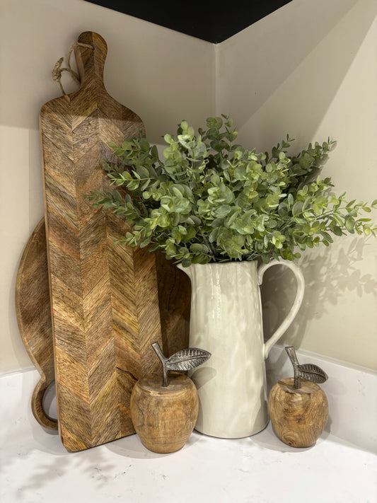 Colmar Long Wooden Serving Platter | Chevron Mango Wood Serving Board