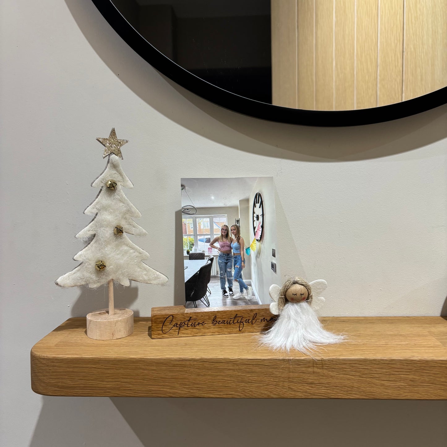 Cream Felt Tree Standing Decoration