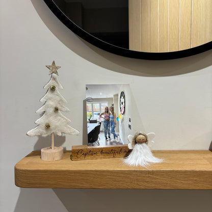 Cream Felt Tree Standing Decoration
