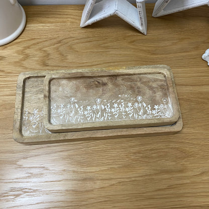 Floral Etched Tray 23cm