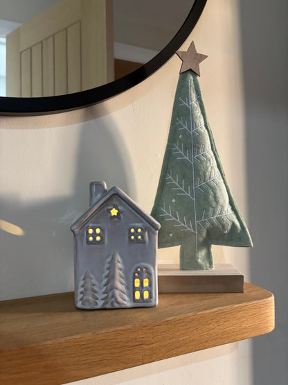 LED house with trees