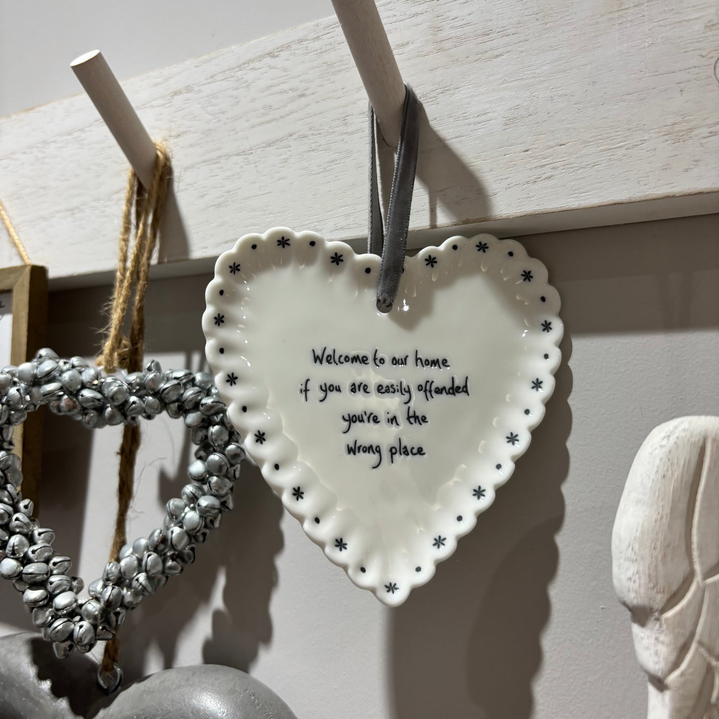 Scallop Heart Hanging Sign – Welcome to our home