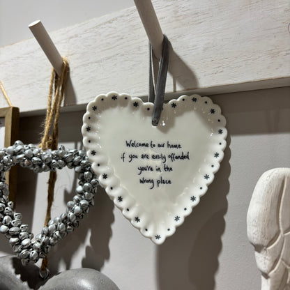 Scallop Heart Hanging Sign – Welcome to our home