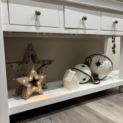 Beige Wooden LED Light Up Christmas Star - individual