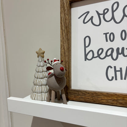 Rustic Reindeer with hat