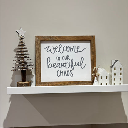 Tiered wood snowflake tree