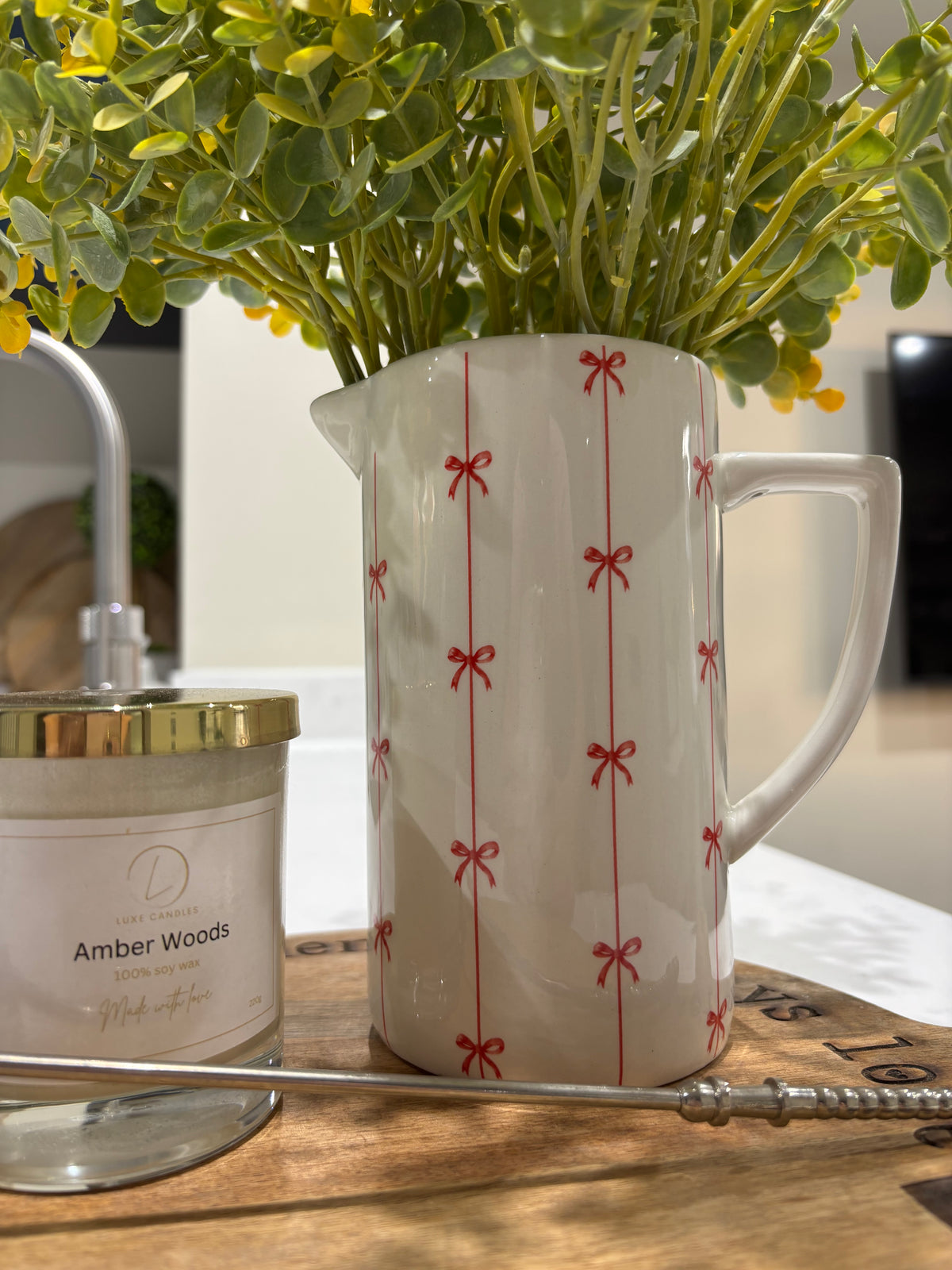 Red bow jug