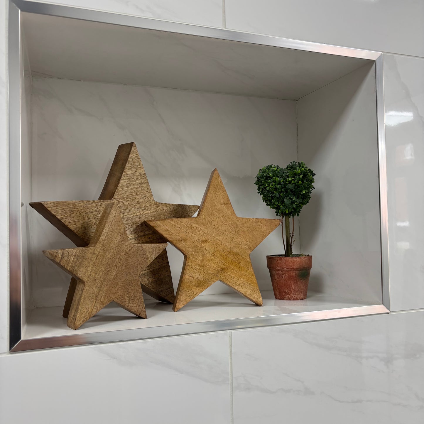 Mango wood star set - set of three